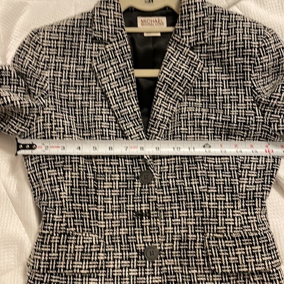 Michael Kors black and white tweed three-quarter sleeves jacket - Picture 3 of 5